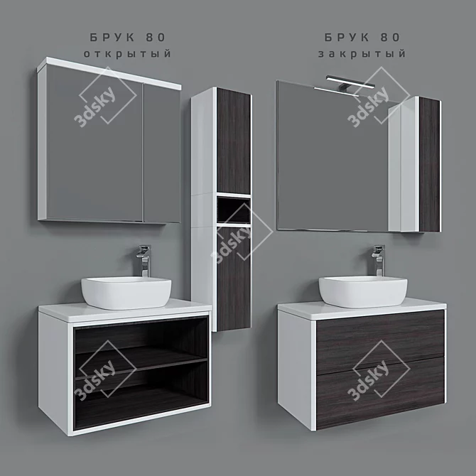 Aquaton Brook 80: Modular Collection for Stylish Bathrooms 3D model image 1