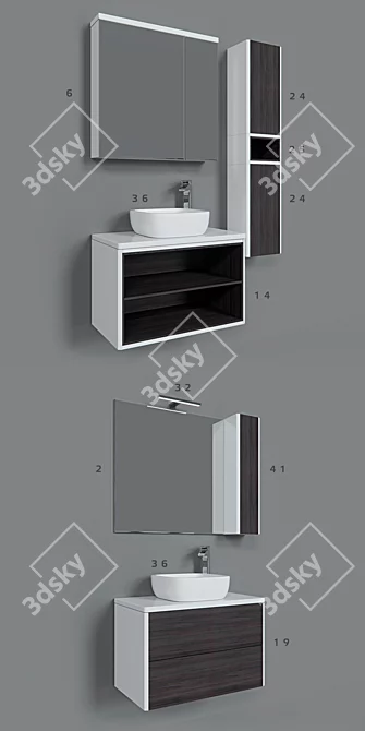 Aquaton Brook 80: Modular Collection for Stylish Bathrooms 3D model image 2