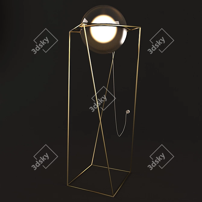 Stylish Floor Lamp with Vray  3D model image 1