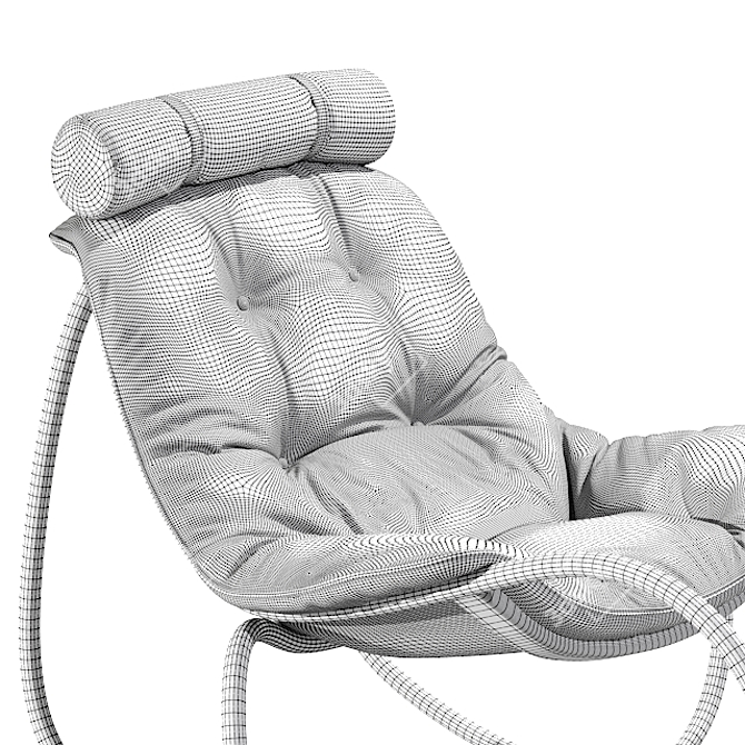 Elegant Wave Rocking Armchair 3D model image 3