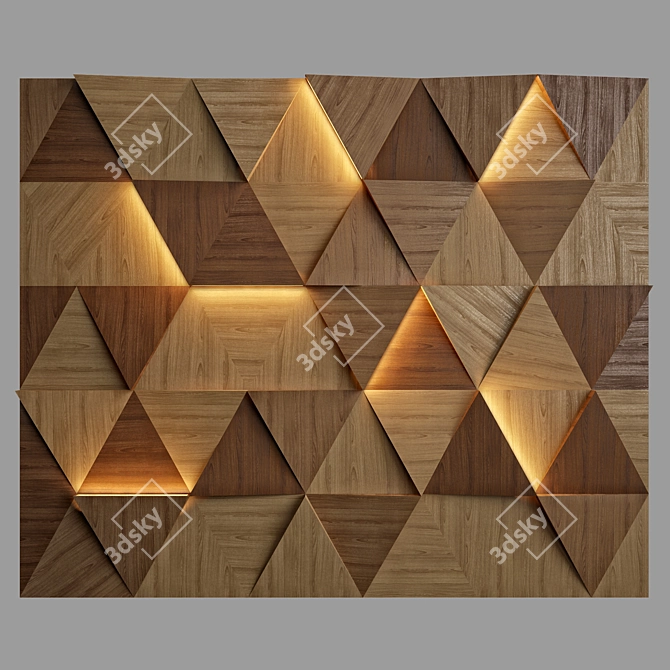 Modern Wall Panel 3D Model 3D model image 1