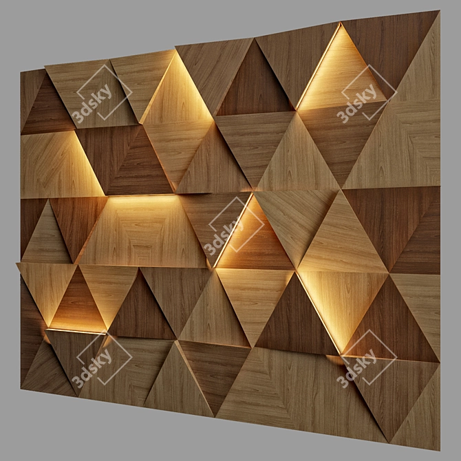 Modern Wall Panel 3D Model 3D model image 2