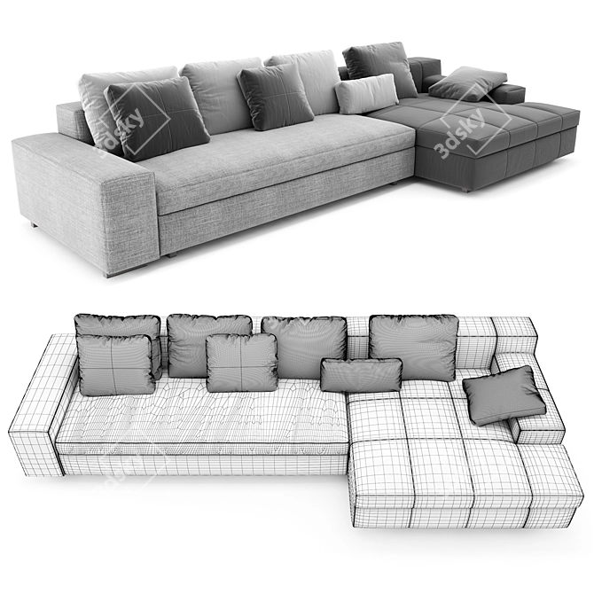 Modern Linteloo Madison 2 Sofa 3D model image 3