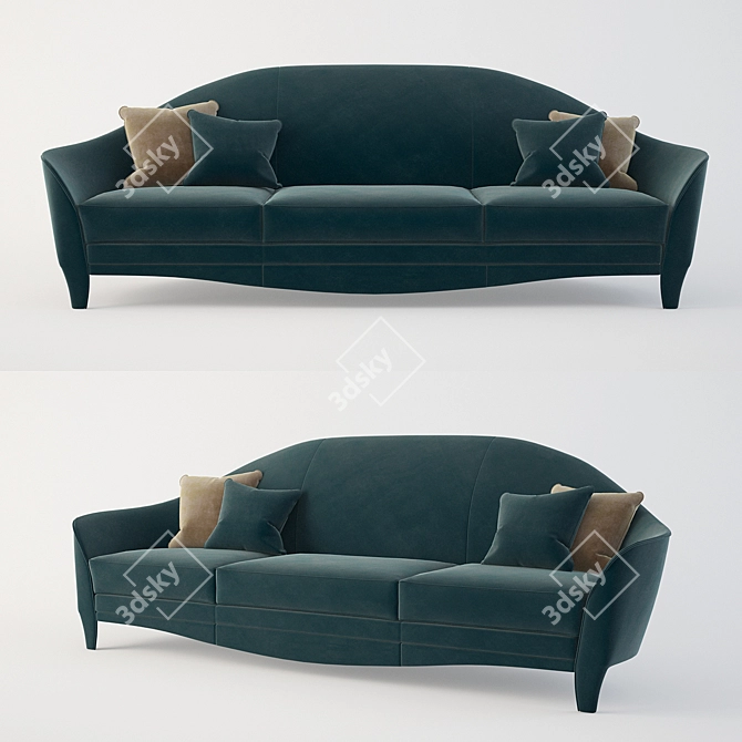 Heritage Cortes Sofa: Timeless Elegance 3D model image 1