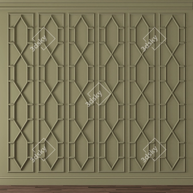 Elegant Wall Moulding: Transform Your Space 3D model image 1