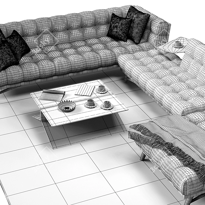 Modern Angolo Sofa by Roche Bobois 3D model image 3