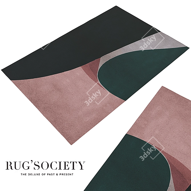 Gleaming Elegance: Foil Area Rug 3D model image 2