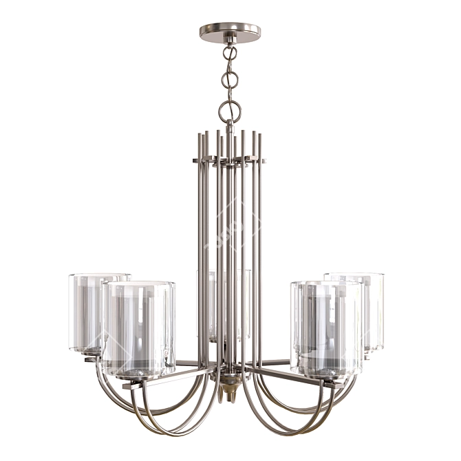 Sleek Modern Chandelier 3D model image 2