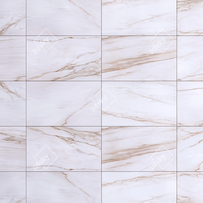 Golden Calacatta Marble Panel Wall 8 3D model image 3