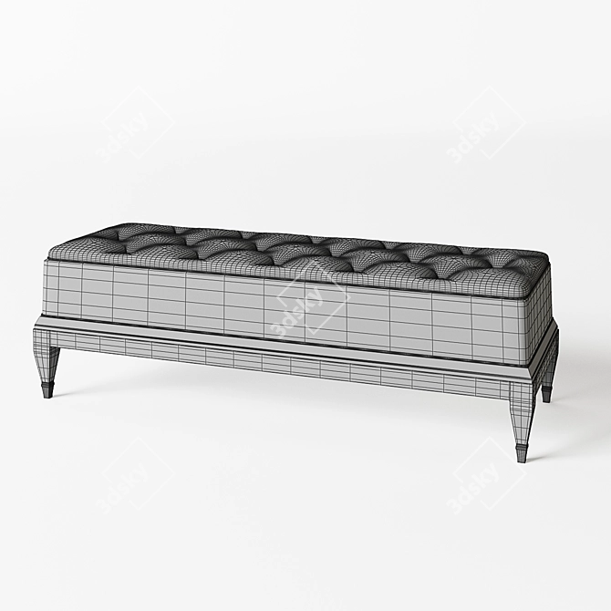 Italian Comfort Ottoman - Stylish and Functional 3D model image 2