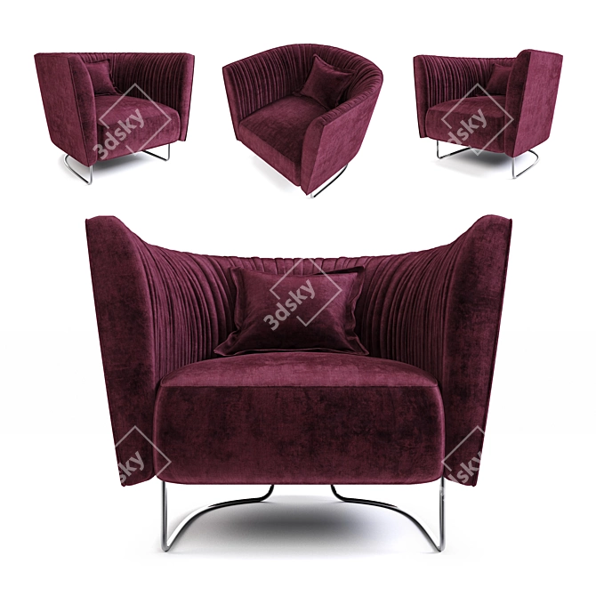 Elegant Shellon Armchair: Sleek Design & Comfort 3D model image 1