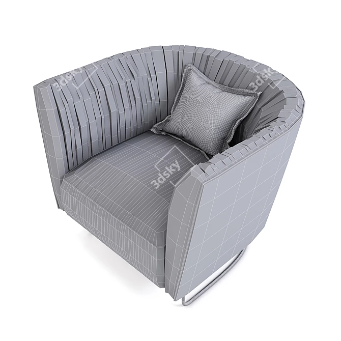 Elegant Shellon Armchair: Sleek Design & Comfort 3D model image 3