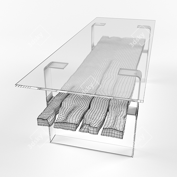 Slab Coffee Table: Rustic Charm in Your Living Space 3D model image 2