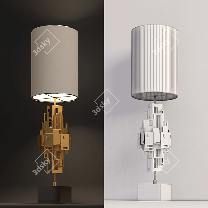 Italian Luxury: Bellagio Night Table & Wall Lamp 3D model image 2