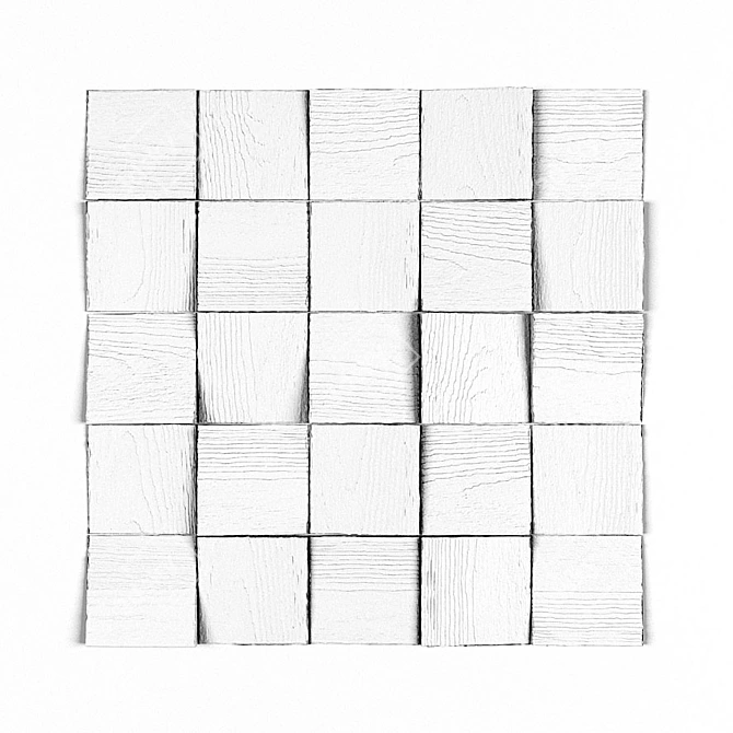 Chaotic Angles: 3D Wooden Wall Panel 3D model image 1