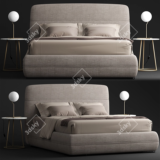 Mandarine Dream Bed 3D model image 1