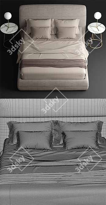 Mandarine Dream Bed 3D model image 3