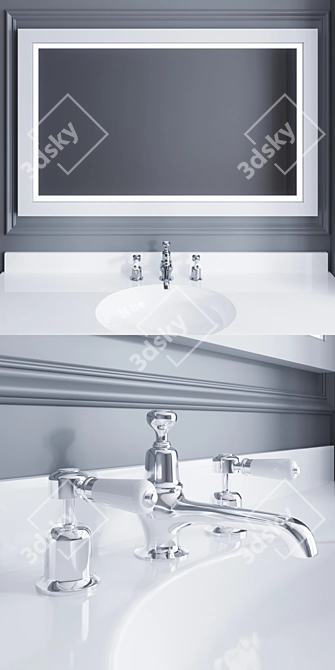 Burlington Bathroom Set - Elegant and Functional 3D model image 2