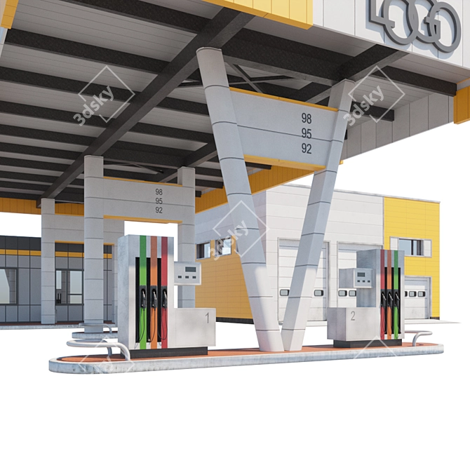 SRT-Equipped Gas Station 3D model image 2