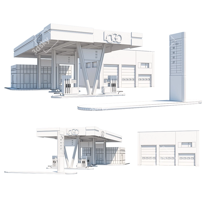 SRT-Equipped Gas Station 3D model image 3