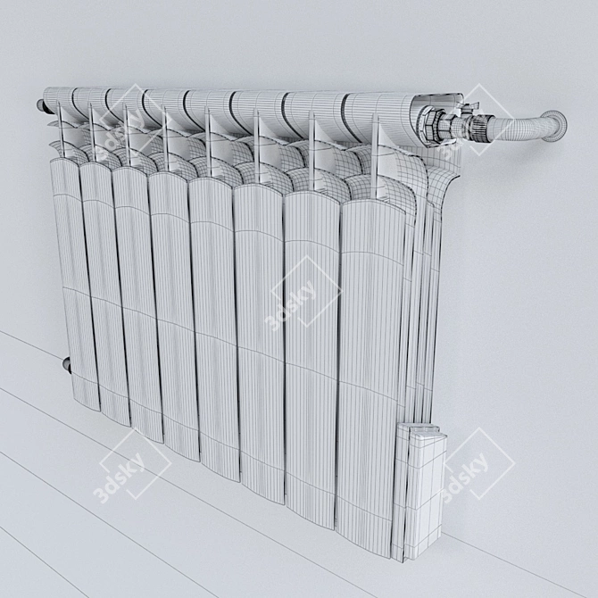 Wall-Mounted Electric Convector 3D model image 2