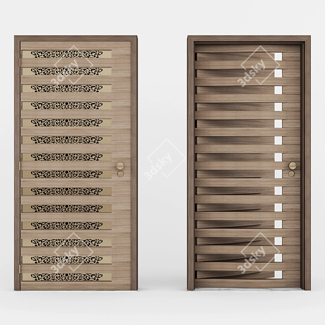 Grill Main Door 2: 1040mm Size 3D model image 1