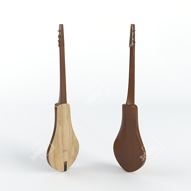 Title: Kyrgyz Komuz - Traditional Three-String Musical Instrument. 3D model image 1