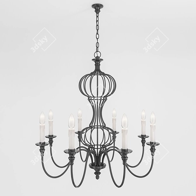 Elegant 8-Light Chandelier: Savoy House 3D model image 1