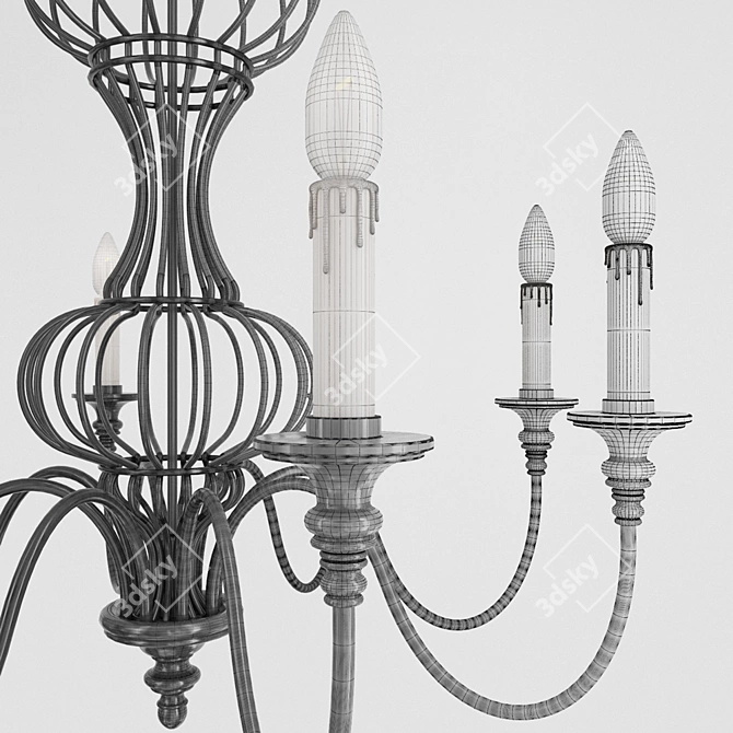 Elegant 8-Light Chandelier: Savoy House 3D model image 2