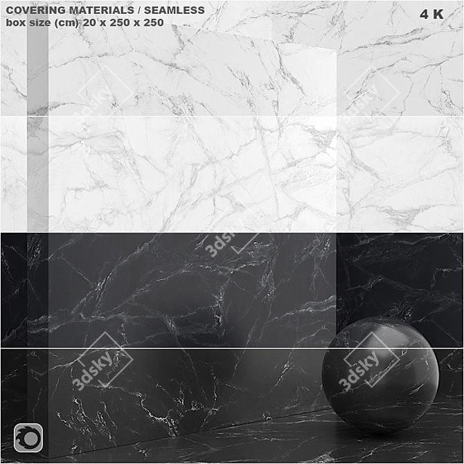 Seamless Coating Set: Marble, Plaster 3D model image 1