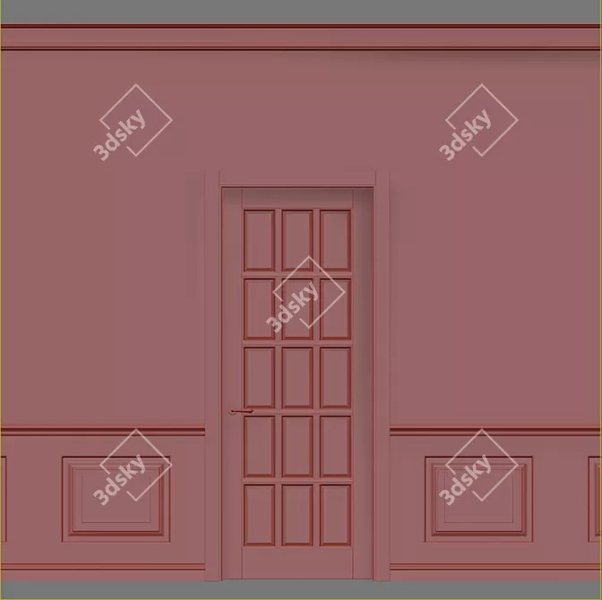 Elegant Wall Moulding: Enhance Your Space 3D model image 2