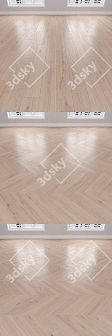 Oak Parquet: Herringbone, Linear, Chevron 3D model image 2