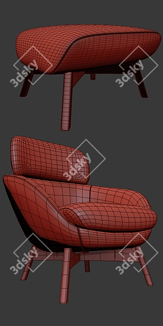 Elegant Minotti Russell Chair 3D model image 3