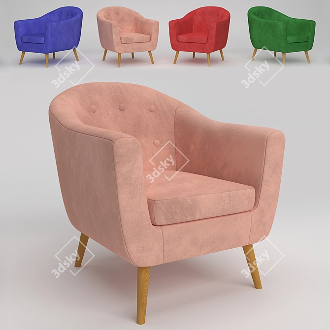Velvet Rockwell Chair: Stylish and Comfortable 3D model image 1
