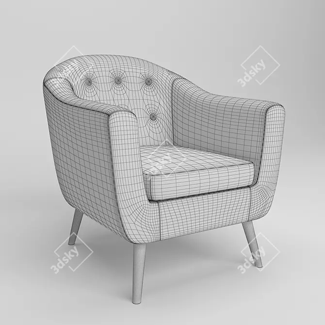 Velvet Rockwell Chair: Stylish and Comfortable 3D model image 2