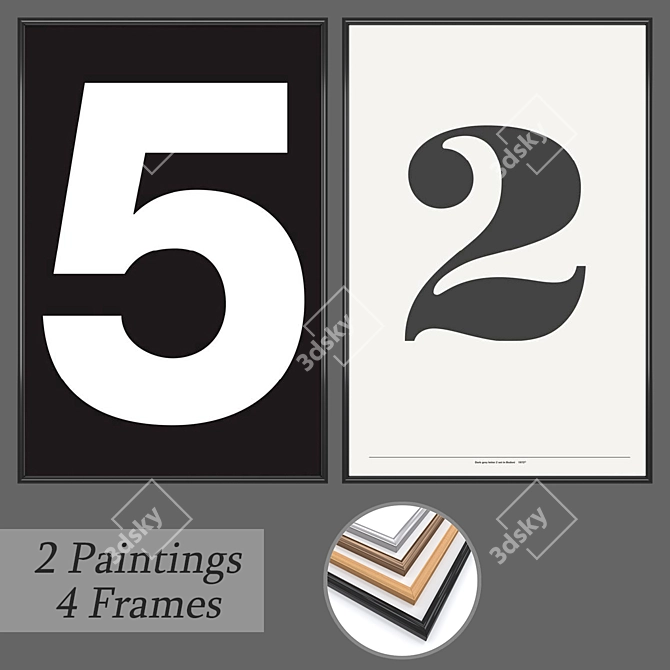 Versatile Set of Wall Paintings 3D model image 1