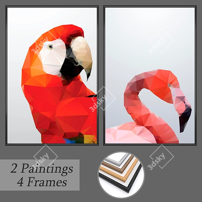 Versatile Set of Wall Paintings 3D model image 1