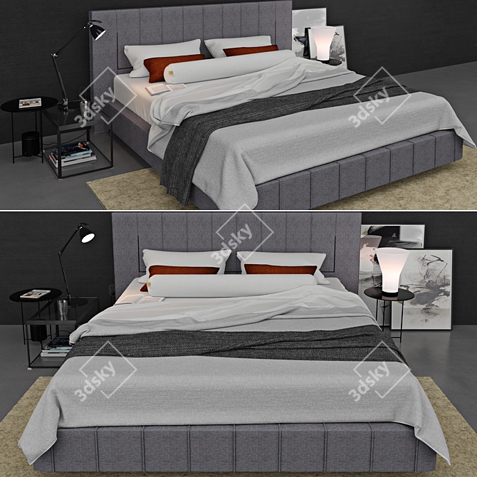 Elevated Dreams: Molteni & G HIGH-WAVE Bed 3D model image 1