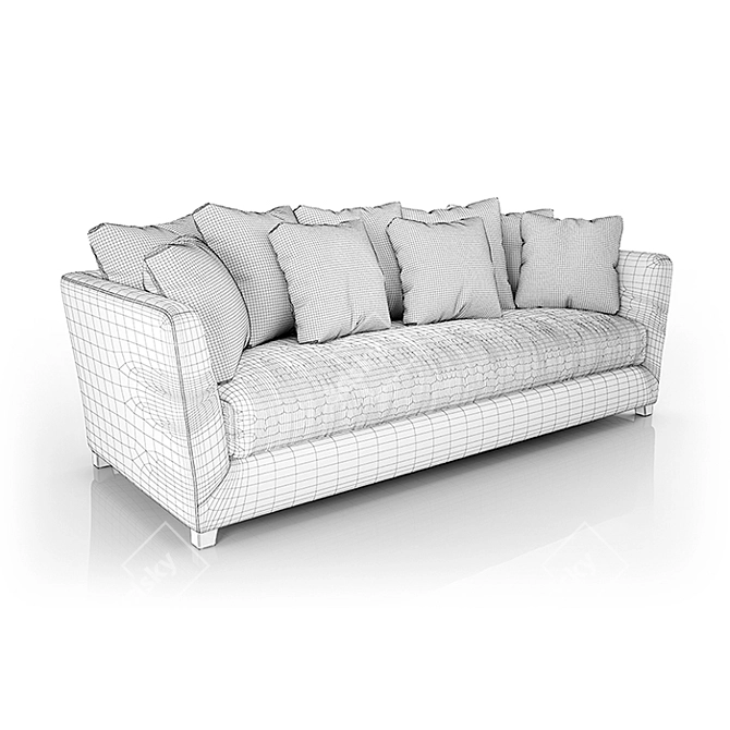 Modern Vogue Sofa: Stylish Textile & Solid Wood 3D model image 2