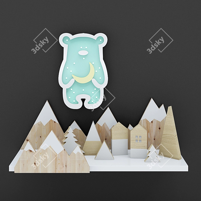 Dreamy Mishka Night Light: Eco-themed Design 3D model image 1