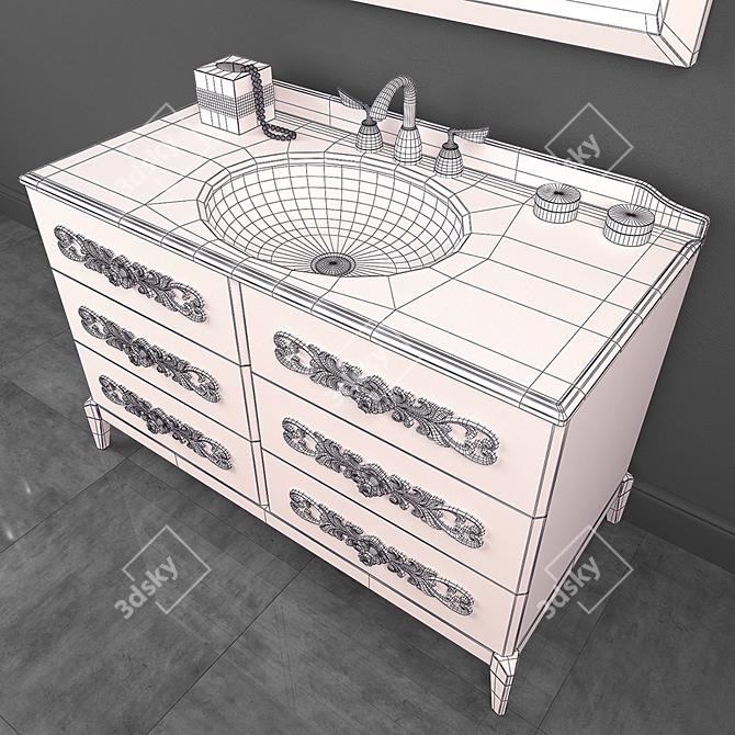 Tessoro Corso Washbasin - Stylish and Spacious 3D model image 3