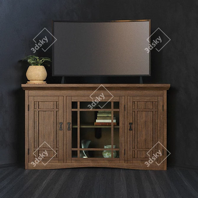 Stodeley 46" TV Stand: Stylish Corner Design 3D model image 1