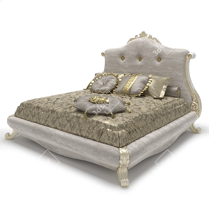 Gilded Elegance Turri Bed 3D model image 1