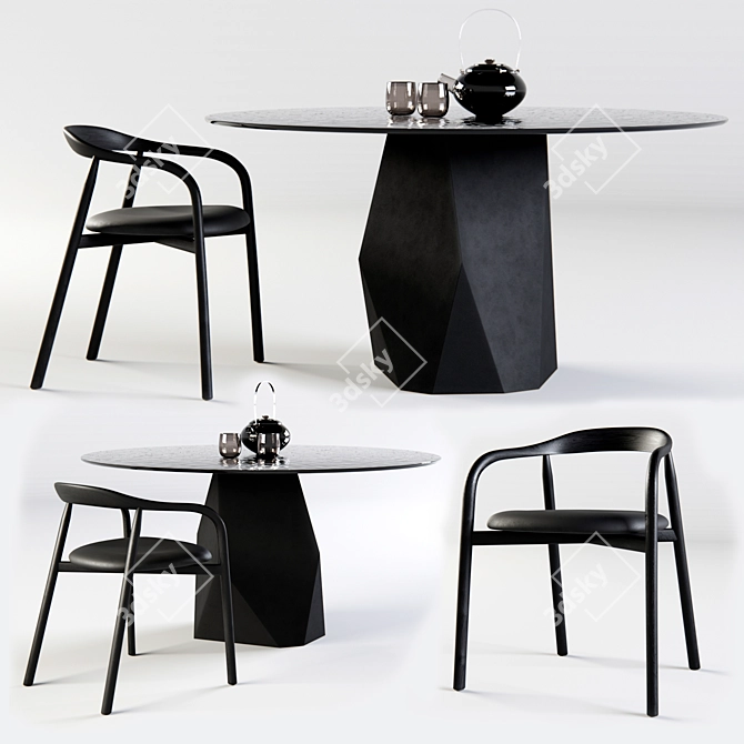 Sleek Fall Furnishing: Deod Table & Autumn Chair 3D model image 1