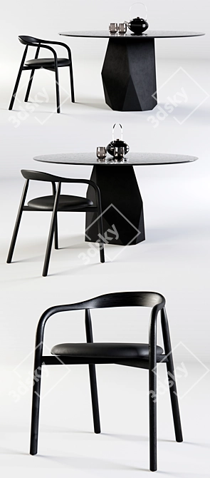 Sleek Fall Furnishing: Deod Table & Autumn Chair 3D model image 2