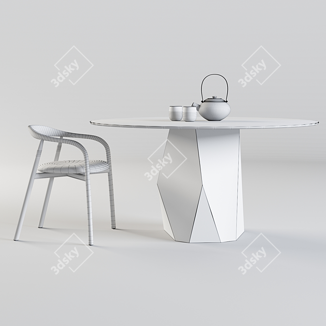 Sleek Fall Furnishing: Deod Table & Autumn Chair 3D model image 3