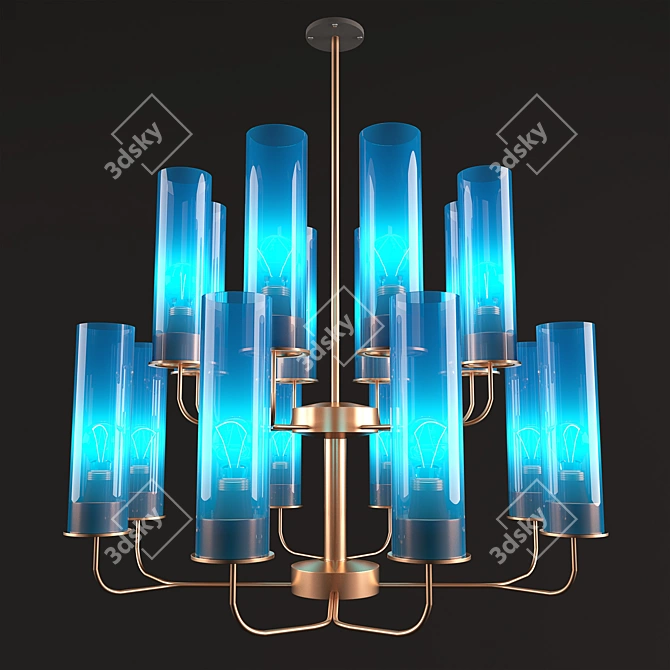 Blue Glow Ceiling Lamp 3D model image 1