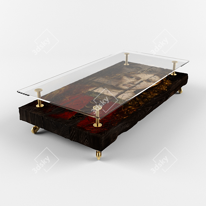 Medieval Lady Portrait Coffee Table 3D model image 1