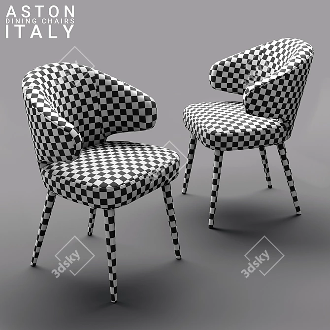 Italian Minotti Aston White Chair 3D model image 2