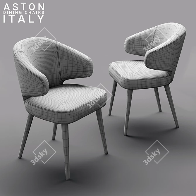 Italian Minotti Aston White Chair 3D model image 3